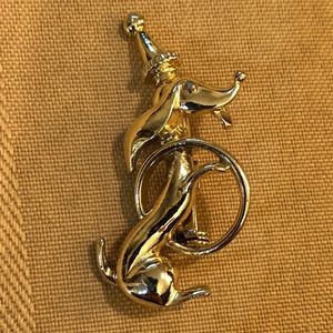Circus Dog Brooch Pin